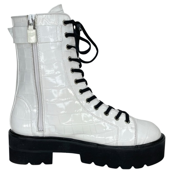 Stuart Weitzman Ryder Ultralift White Leather Womens Bootie Size 8M - Picture 5 of 14